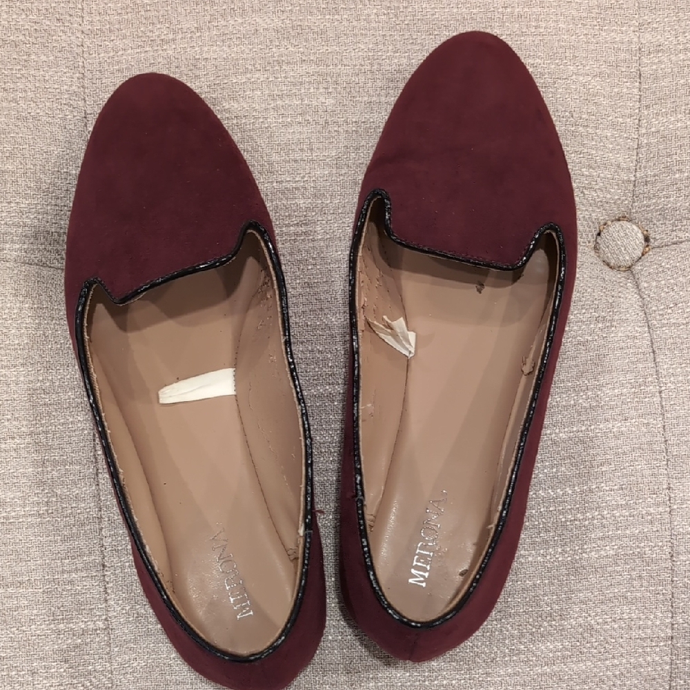 Merona Maroon Flats with Black Trim